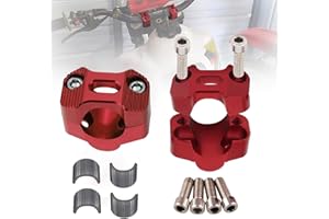 QOOWFEANIG Motorcycle Aluminum Handlebar Handle Riser Fat Bar Mount, 7/8" 11/8" 22MM 28MM CNC Adjustable Adapter Mount Clamps