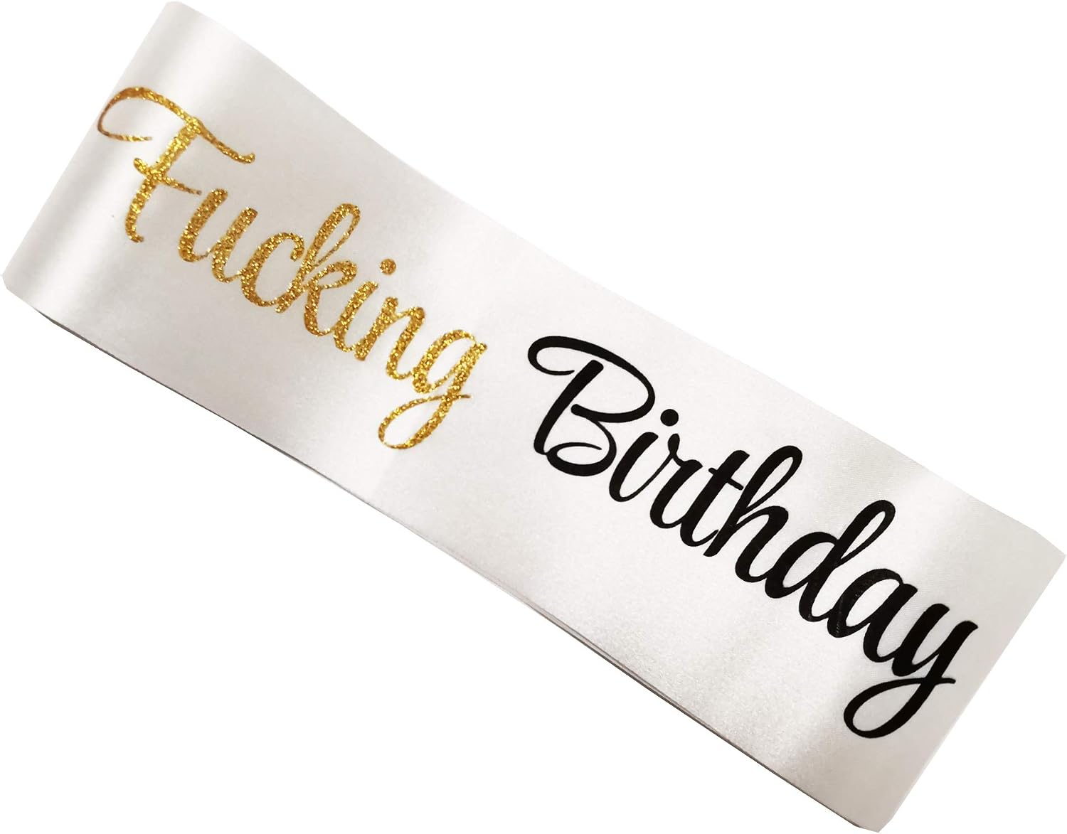 LP Lifestyle White With Black & Gold Writing ‘It’s My F***ing Birthday’ Sash, White, Black, Gold - Image 4