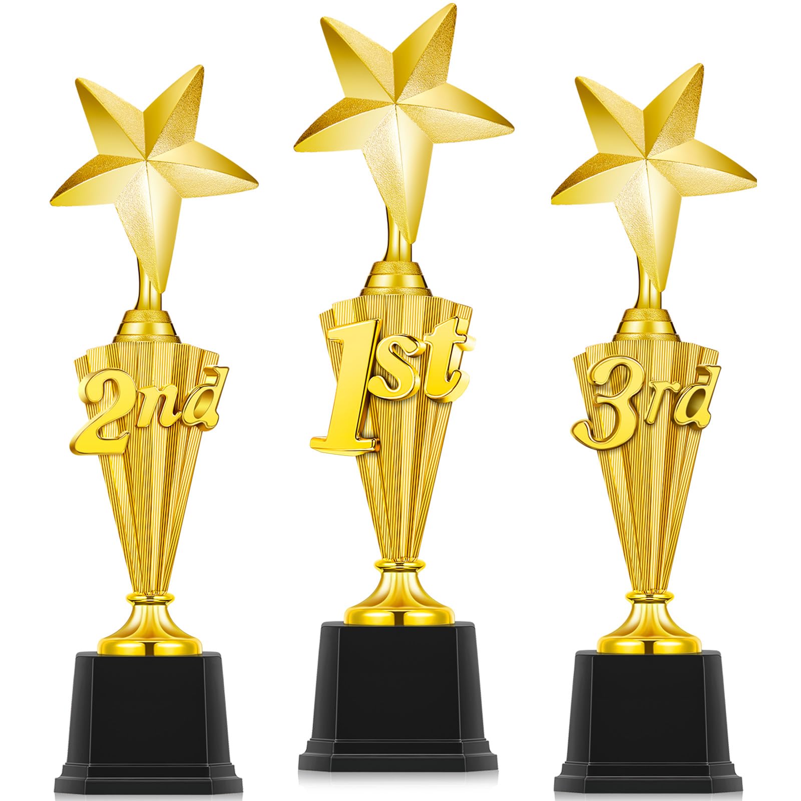 Photo 1 of Foilswirl 3 Pcs 3rd 2nd 1st Place Trophy First Place Plastic Trophy Award for Sports Tournament Funny Prize Cup for Football Soccer Competitions Reward Ceremony(3 Pcs,Stylish)