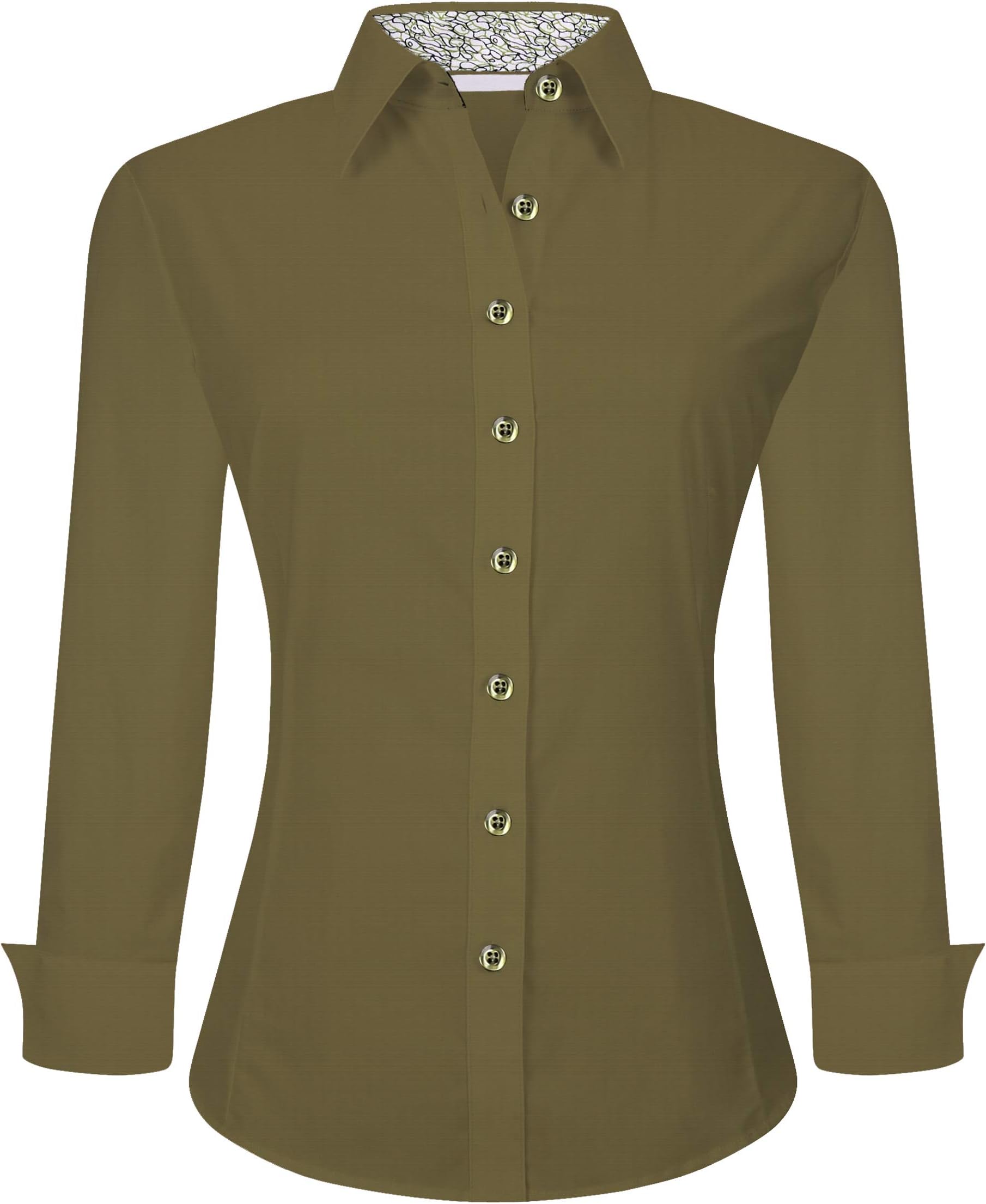Alex VandoWomens Dress Shirts Wrinkle Free Regular Fit Long Sleeve Stretch Work Shirt