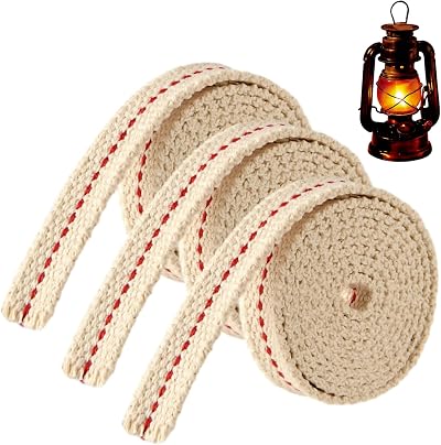Abeillo 3 Rolls Lamp Wick 10 Ft 1/2 Inch Flat Cotton Oil Lantern Wick