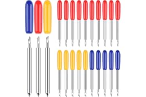 MOWPOG 40 PCS Replacement Cutting Blades, Fine Point Blade Compatible with Explore Air 2/Air 3/Maker/Maker 3, 20 PCS Standard Blades, 10 PCS Deep Cutting Blades and 10 PCS Fine Point Blades