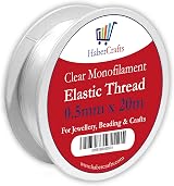 Habercrafts 0.5mm Clear Elastic Thread 20m Spool Beading Necklace Bracelet view 1