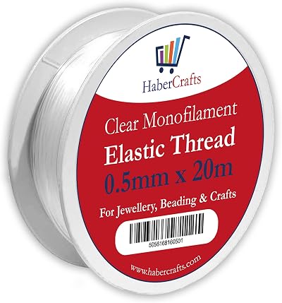 Habercrafts 0.5mm Clear Elastic Thread 20m Spool Beading Necklace Bracelet