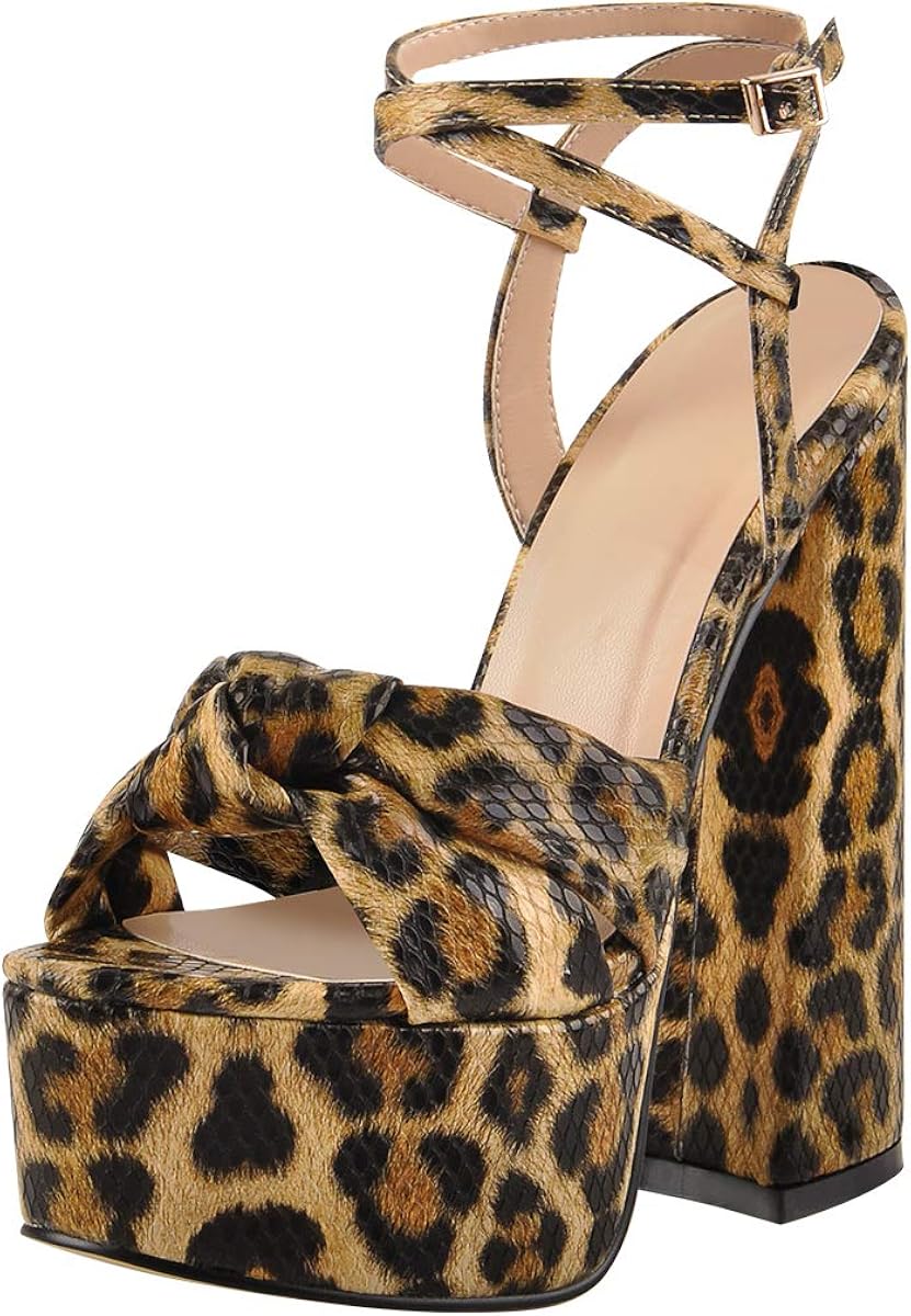 leopard print wedges amazon