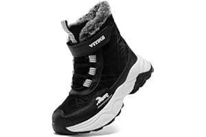 VITUOFLY Boys Hiking Boots Kids Hiking Shoes Girls Outdoor Warm Winter Snow Boots Adventure Trekking Shoes Anti-skid Sneakers Steel Buckle Durable Comfortable
