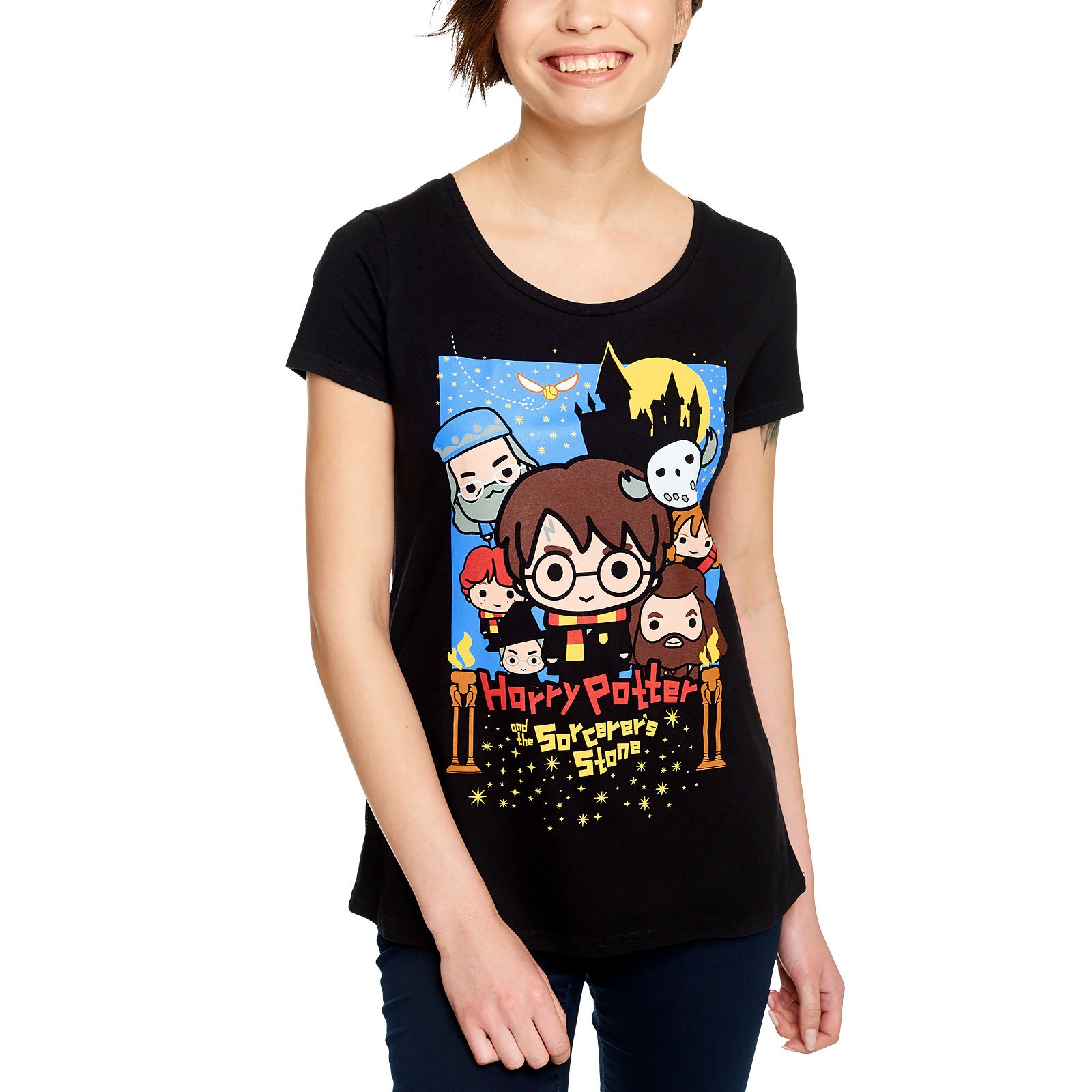 Harry Potter Ladies T Shirt Stone Of The Wise Chibi Desertcart