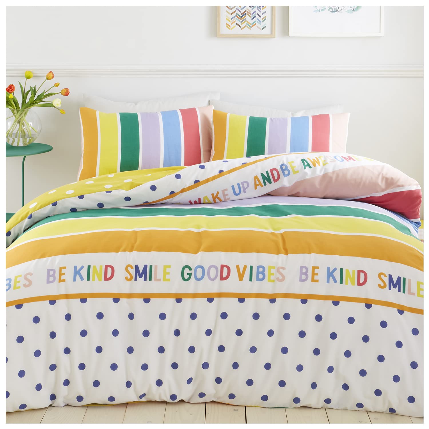 GC GAVENO CAVAILIA Printed Duvet Cover Double, Poly Cotton Stripe Bedding & Linen, Comforter Quilt Covers, Multi