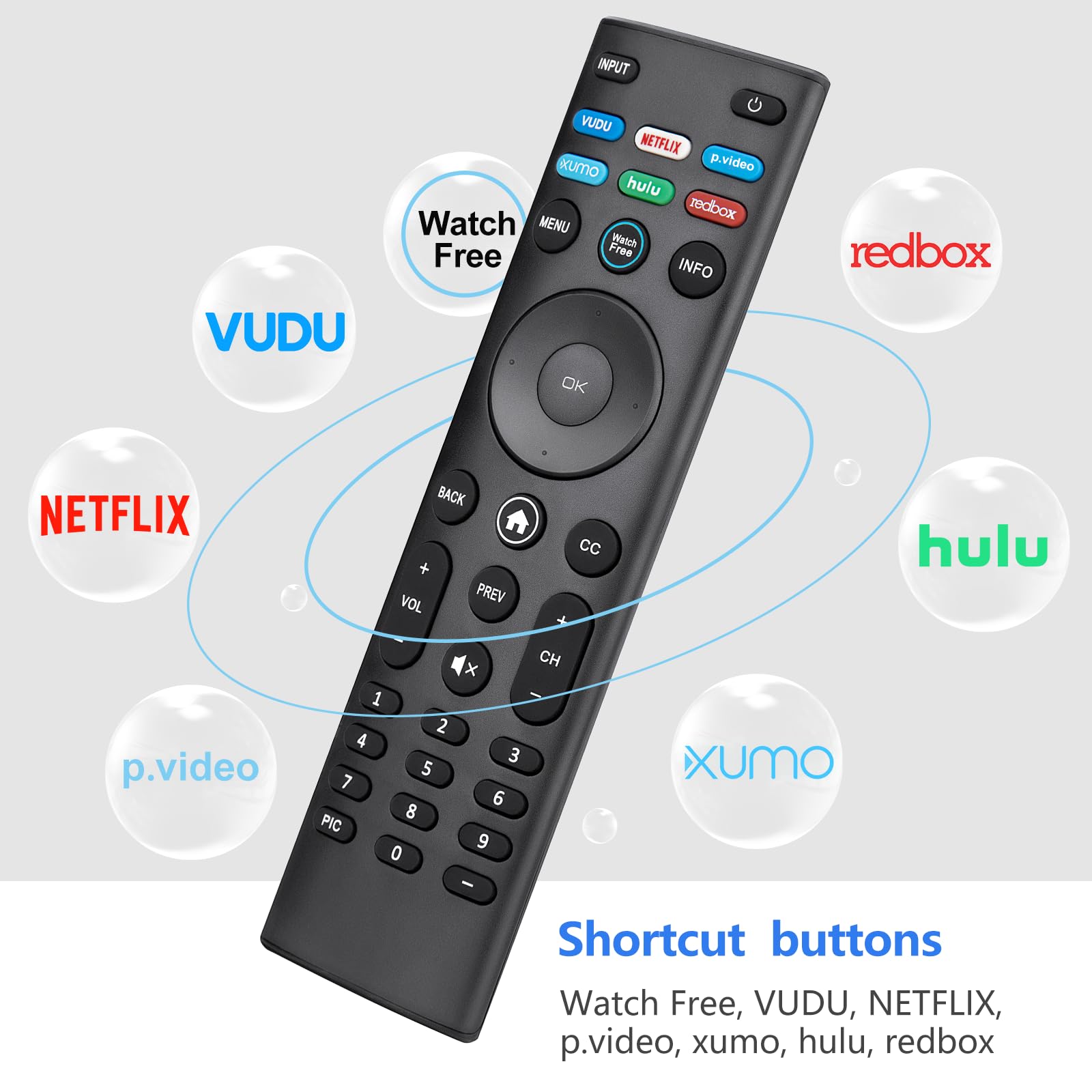 for VIZIO-Smart-TV-Remote-Replacement,Universal control XRT140 for VIZIO All LED LCD HD 4K UHD HDR Smart TVs