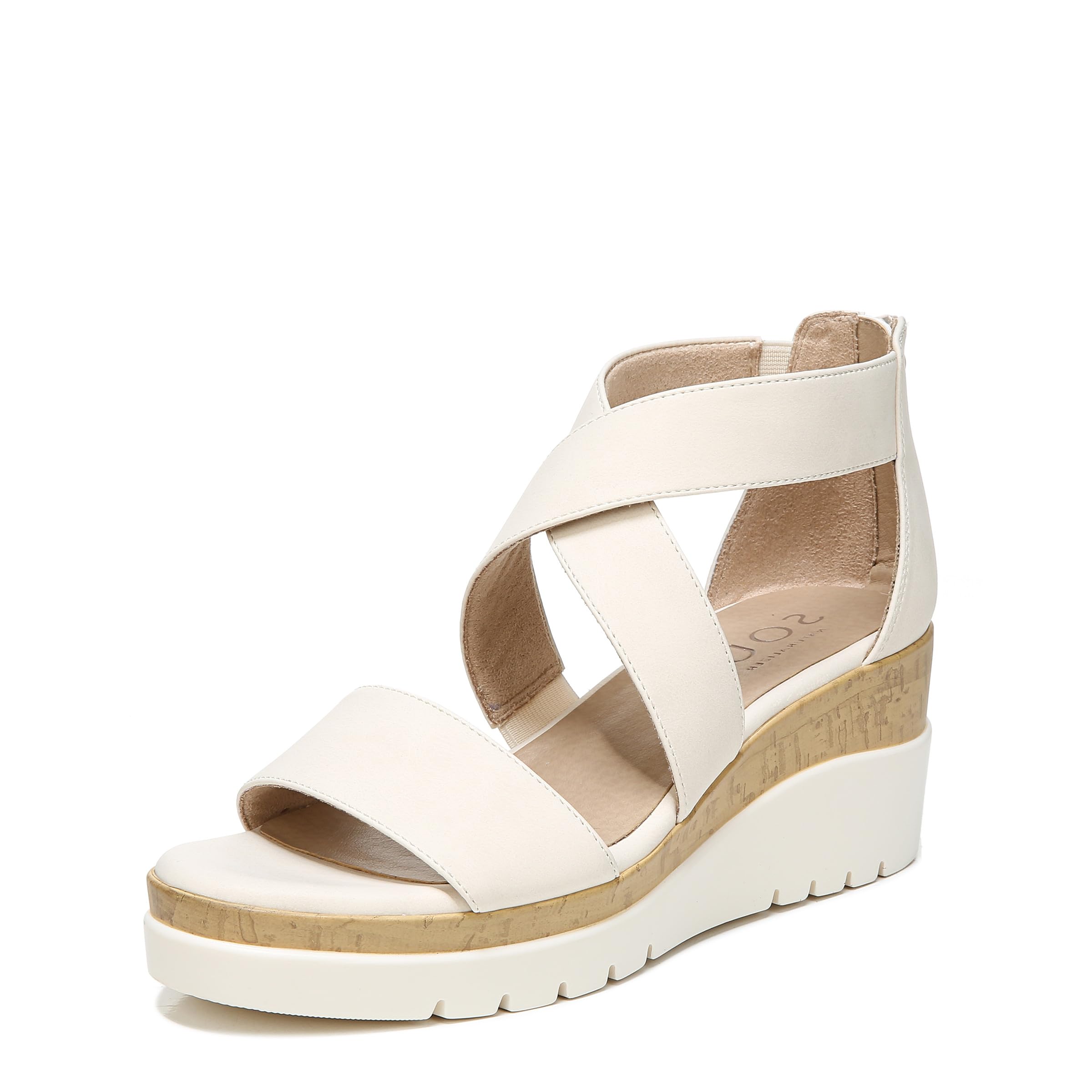 Naturalizer SOUL Women’s Goodtimes Wedge Sandal Porcelain 6 M