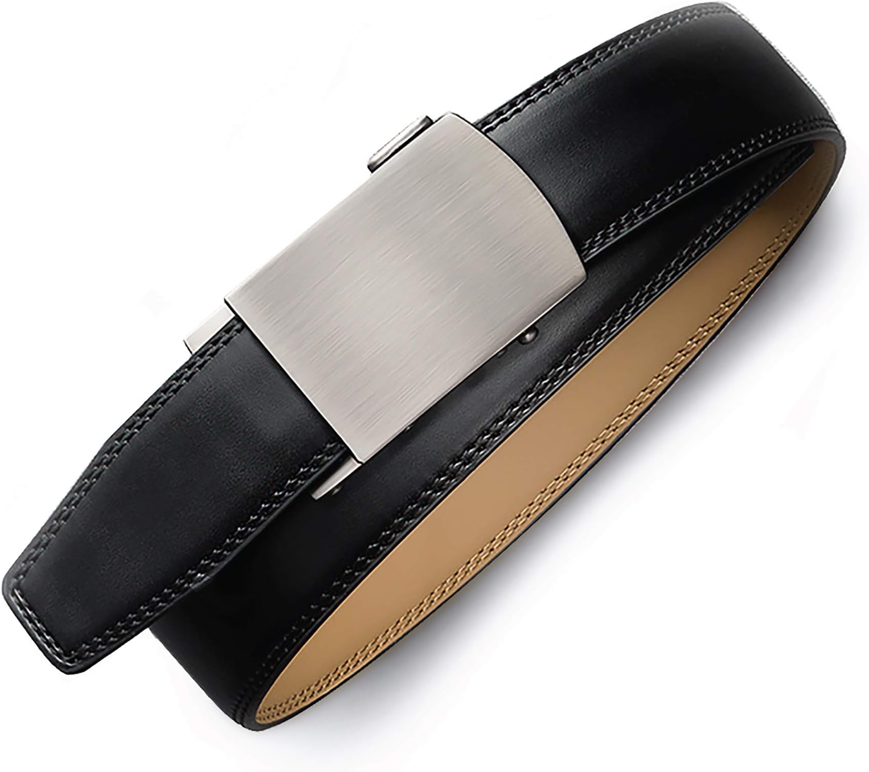 Marino AvenueMarino Men’s Genuine Leather Ratchet Dress Belt With Automatic Buckle, Trim to Fit Enclosed in an Elegant Gift Box