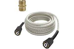KAZFFD 25-Foot High Pressure Washer Hose - Replacement for Greenworks Model 5200402, for All Greenworks Durable Pressure Washers, 1/4" Quick Connect with M22 connector,for Car/Yard/Patio Cleaning