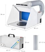 CO-Z Airbrush Spray Booth with Lighting, 19cm Turntable, 1.7m Hose, 25W view 3