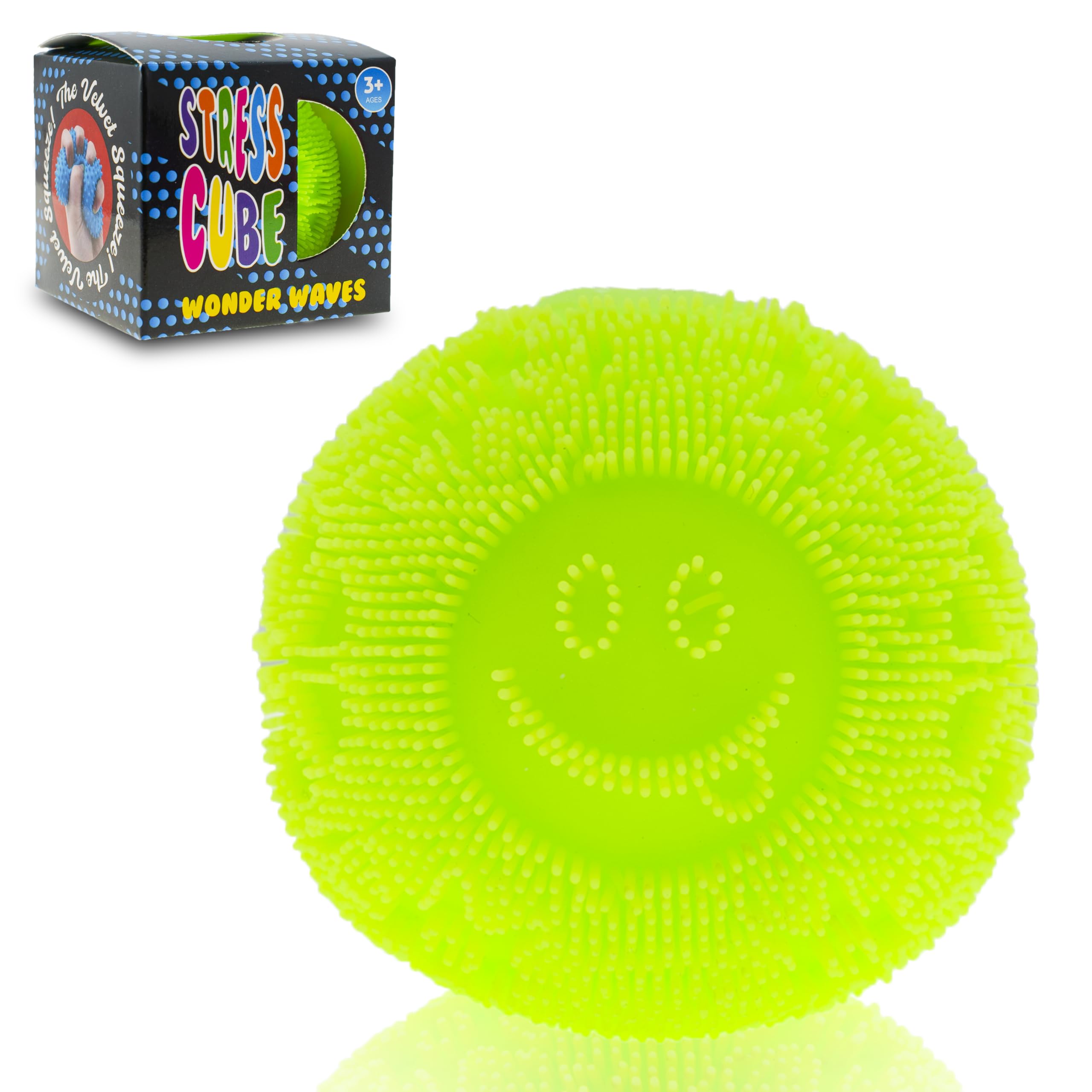 Smile Face Fuzz Stress Ball - Soft Squishy Fidget Toy for Anxiety Relief, Sensory Play for Kids & Adults, Perfect for Office & School