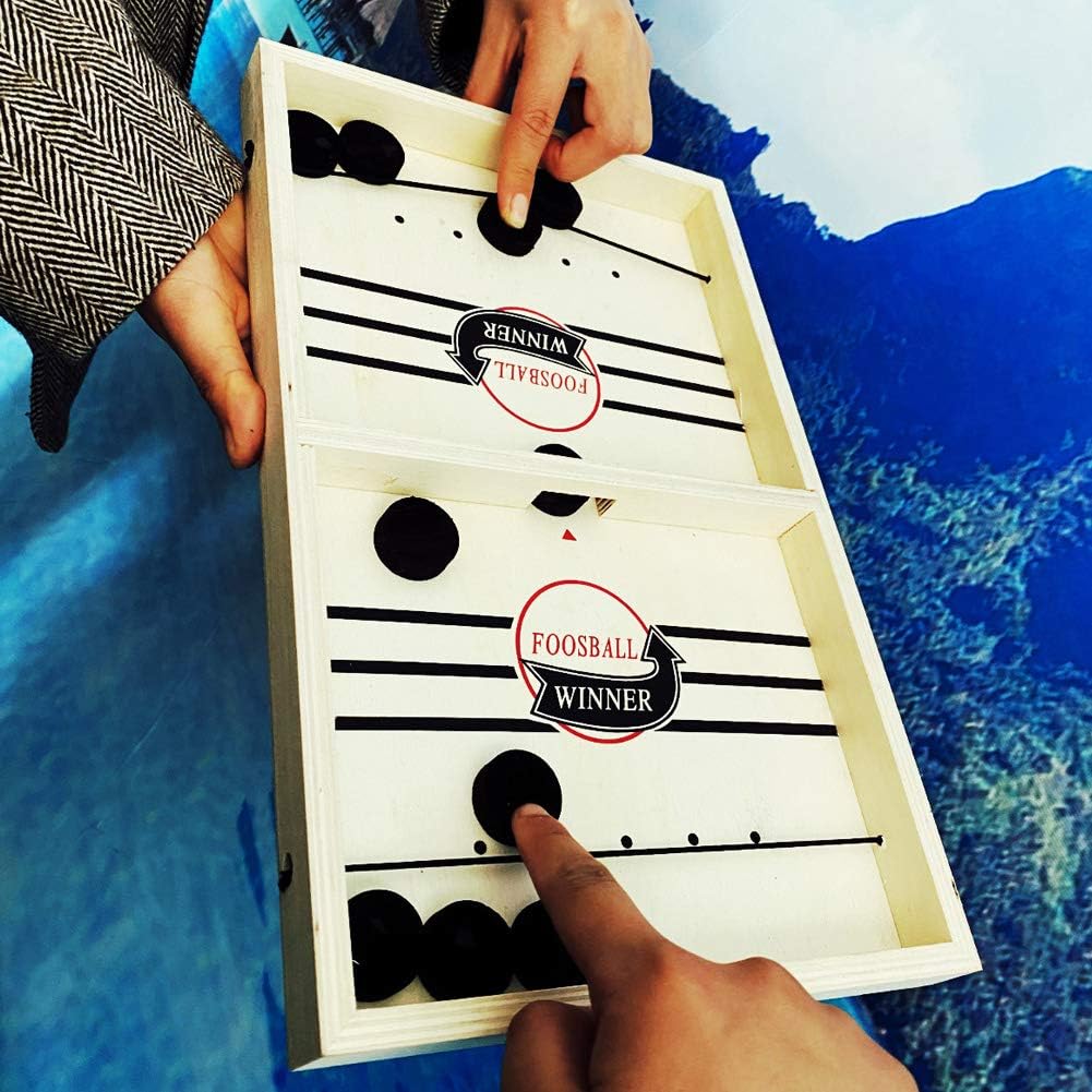 AWITRUE Fast Sling Puck Game Paced Winner Board Games Toys Portable for Adult Child Kids