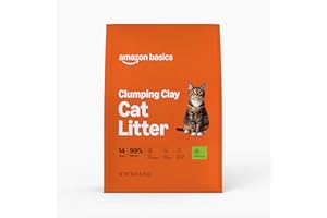Amazon Basics Clumping Cat Litter, Fresh Scent, Hard Clumping Formula - 14 lb Bag