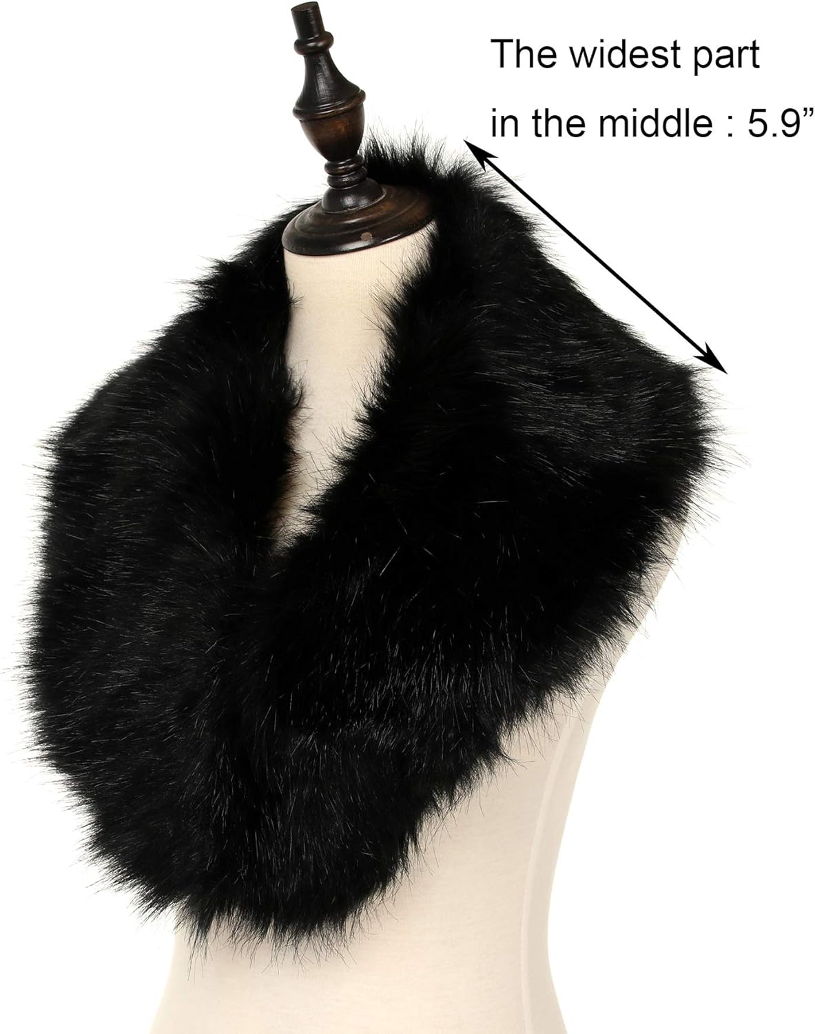 La Carrie Women's Faux Fur Collar Scarf Wrap Cold Winter Warmer: Clothing