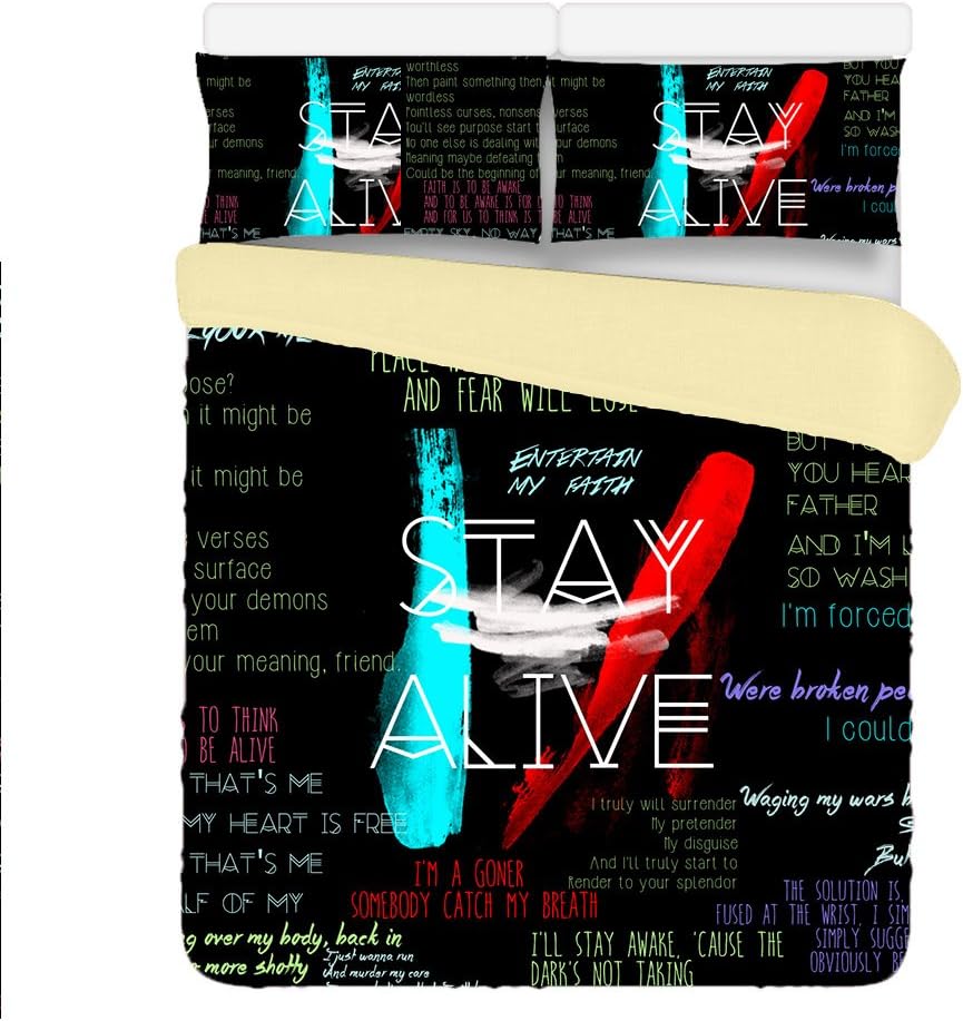 Deluxe twenty one pilots 3 Piece 180x220cm Duvet Cover Sets 2 Pillow Cases Twin Size
