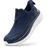 FitVille Men's Extra Wide Slip on Walking Shoes, Breathable Hands Free Slip on Sneakers, Comfortable Orthopedic Shoes for Standing All Day - Step Ease V1