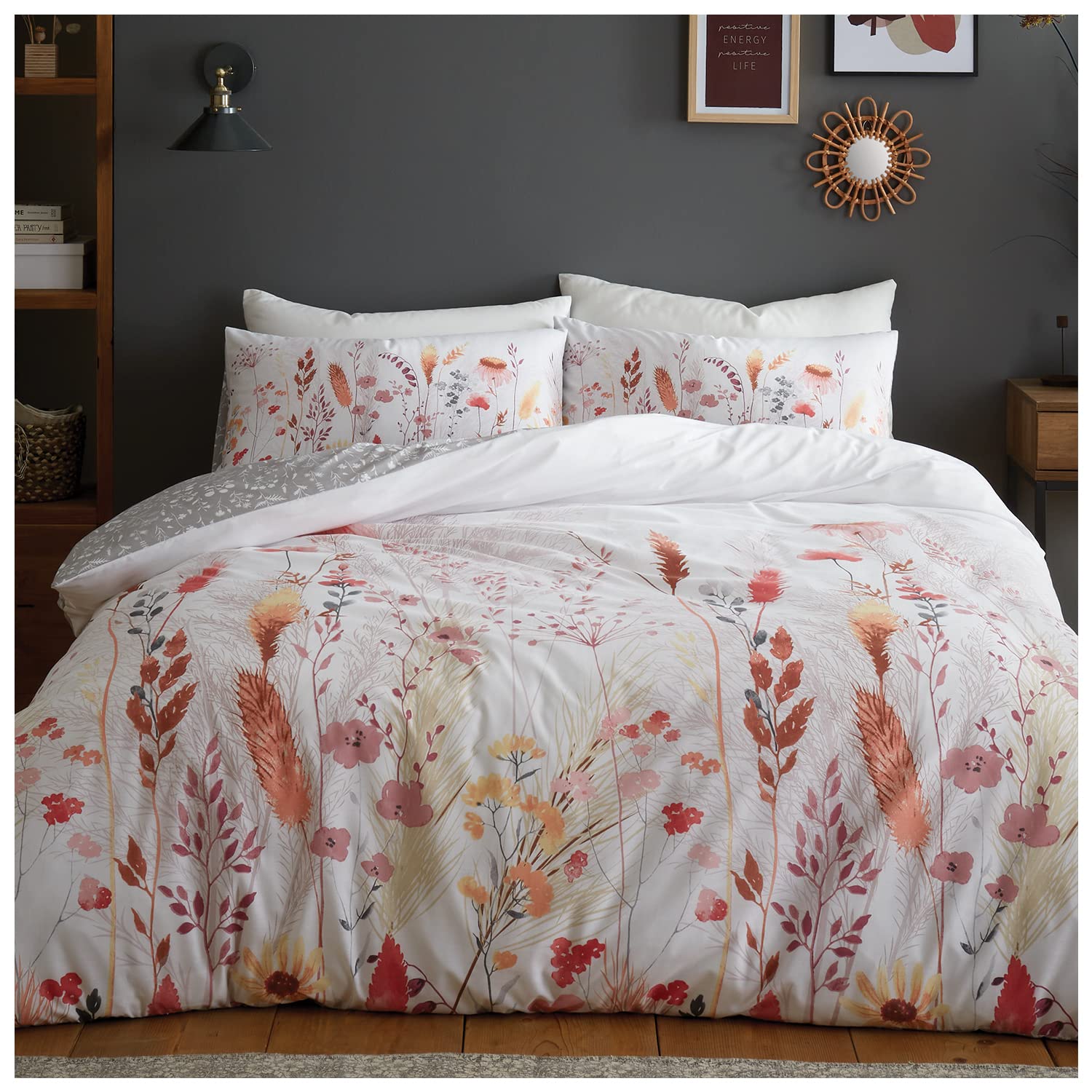 GC GAVENO CAVAILIA Reversible Duvet Quilt, Soft & Comfy Printed Set, Cosy Bed Covers, Polycotton, Meadow Floral-Multi, Double