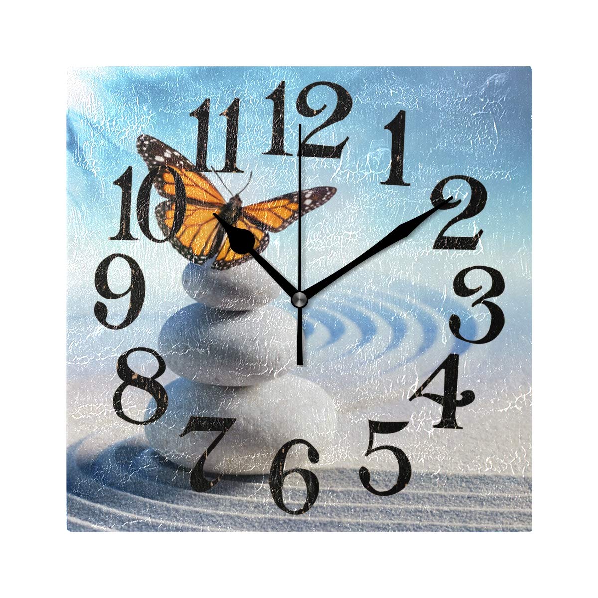 Wall Clock Zen Stone With A Butterfly Opa Opticad Com
