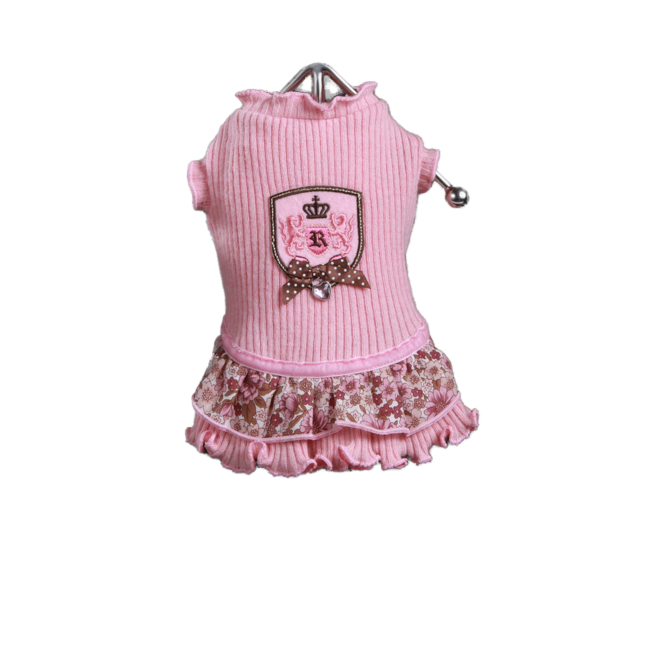 Trilly All Brilli Nyu Wool Dress with Floral Pattern and Pink Thermal Application, XXS - 1 Product