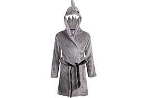 ONLY BOYS Bathrobe - Plush Fleece Bathrobe: Crocodiles, Sharks, Dinosaurs, Ninjas (6-14)