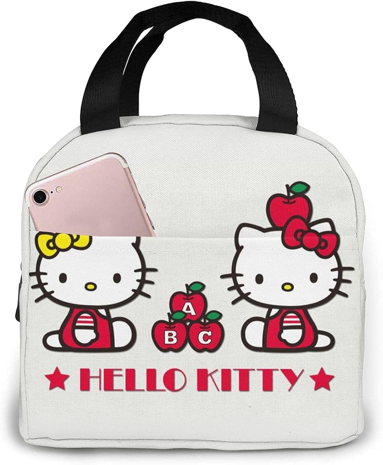 Hello Kitty Apples Insulated Lunch Bag Waterproof Reusable Lunch Boxes
