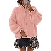 MEROKEETY Women's Fall 2026 Chunky Cardigan Sweaters Trendy Ruffle Button Down Long Sleeve Casual Knit Coat Winter Clothes