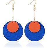 GELVTIC Leather Heart Earrings Dangle for Women Trendy, Star Earrings Lightweight Fashion, Gifts for Her