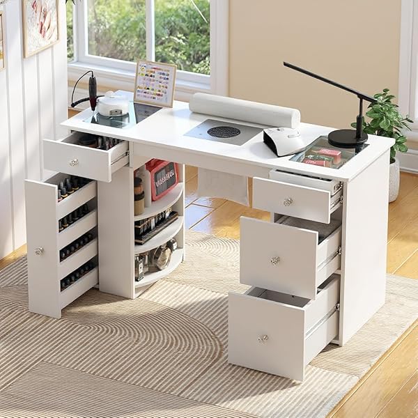 Amazon.com: KK-GAL Deluxe Manicure Table, Solid Wood Nail