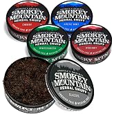 Smokey Mountain Herbal Long Cut Variety Pack, 5 Can Box | Refreshing variety of flavors in a tobacco-free, nicotine-free herbal long cut with 5 cans for lasting enjoyment.