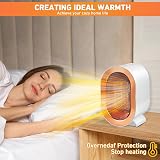 Deyaah 1200W Ceramic Plug In Fan Heater Portable 2 Heat Modes 220V White view 3