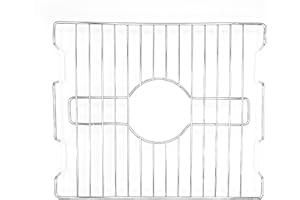 SOFINNI Chrome Kitchen Sink Protector White Steel Sink Grate Insert Grid Sink Bowl Rack Rust Prevent (Chrome) (10.6" x 12.5")