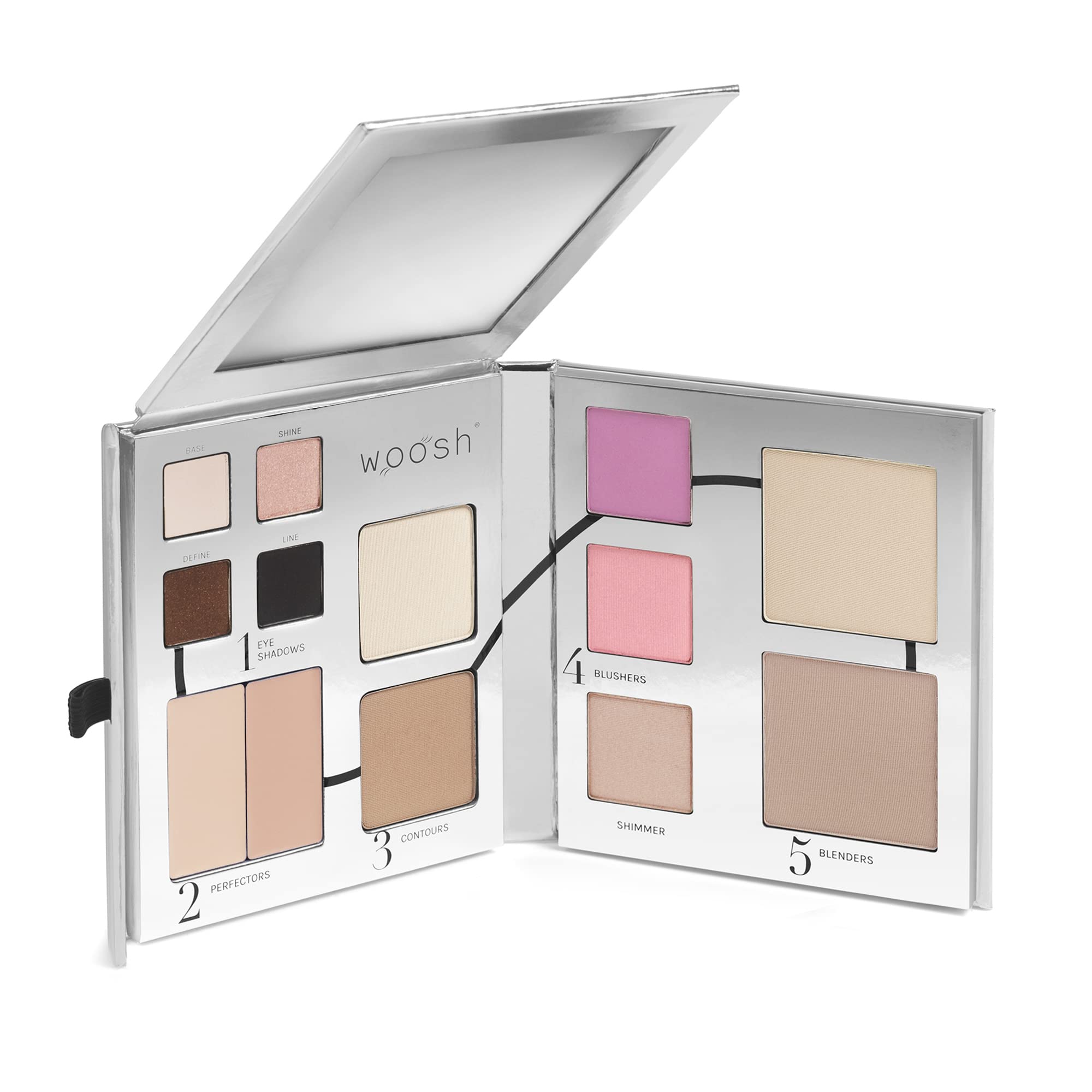 Photo 1 of Woosh Beauty, Fold out Face Original Makeup Palette, Travel, All in One, Neutral Cream & Powder (#1 Light)