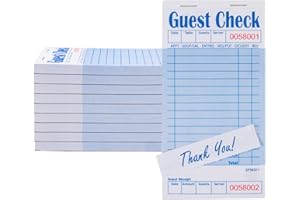 DGBDPACK Guest Check Pads EP-3632-1 (10 Pads), Total 500 Blue Waitress Notepad, Server Order Pads (500 Sheets)