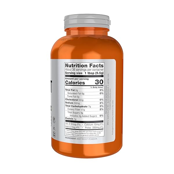 NOW FOODS SPORTS NUTRITION, BEET ROOT POWDER, SUPER FOOD WITH NATURALLY OCCURRING NITRATES, 12-OUNCE
