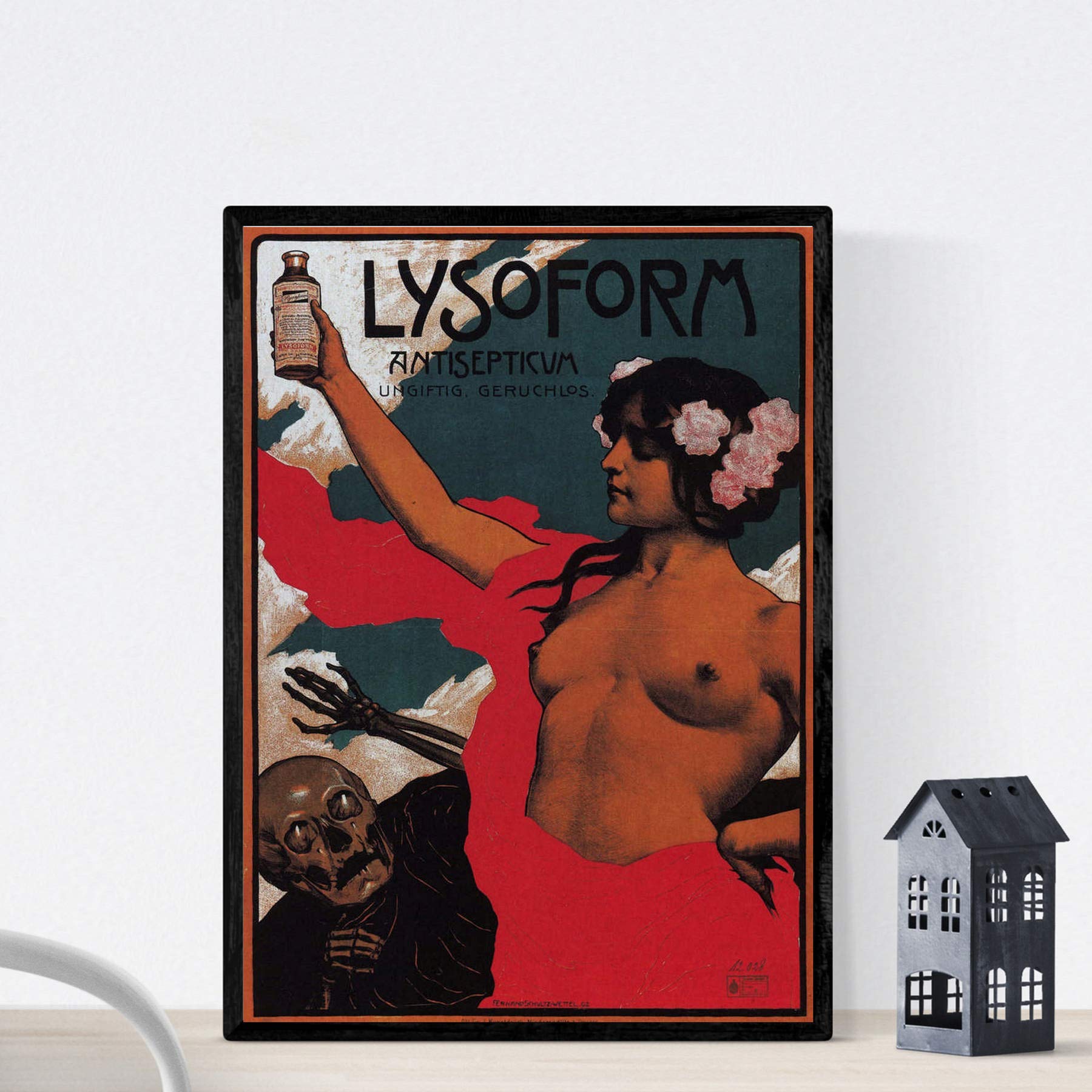 Nacnic Vintage Poster Vintage ad Lysoform Antisepticua of 1002. Size A3