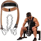 Toddmomy Leather Neck Harness for Weight Lifting Head Trainer with Chain | Thick Padded Muscle Strengthener, Combat Sports Workout Equipment, Posture Builder Exerciser, Gym Accessory