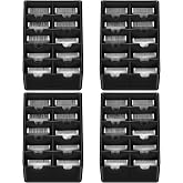 Yiyiring 4 Pack Black Clipper Blade Holder 10 Slot Clipper Razor Blade Rack Storage Tray Caddy Grooming and Barber Holder Organizer Case and Stylist Station Accessories