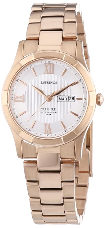 J. Springs Damen-Armbanduhr Sapphire Dress Ladies Analog Quarz Edelstahl beschichtet BBF008