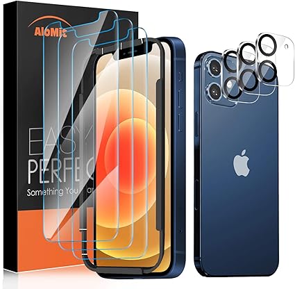 Amazon Alomit Iphone 12 用 ガラスフィルム 6枚 強化ガラスフィルム 3枚 レンズフィルム 3枚 Agc旭硝子素材 ガイド枠付き 貼り付け簡単 カメラ 露出オーバー防止 極薄 高透明 9h硬度 アイフォン12対応 6 1インチ スクリーンプロテクター 通販