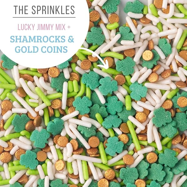SWEETS INDEED, ST. PATRICKS DAY FROSTING KIT PLUS SHMAROCK SPRINKLES, 3 FROSTING TUBES, 2.5 OUNCES SPRINKES, 4 NOZZLES, 11.31 OUNCES, PERFECT FOR BAKING AND COOKIE DECOARTING (ST. PATRICK)