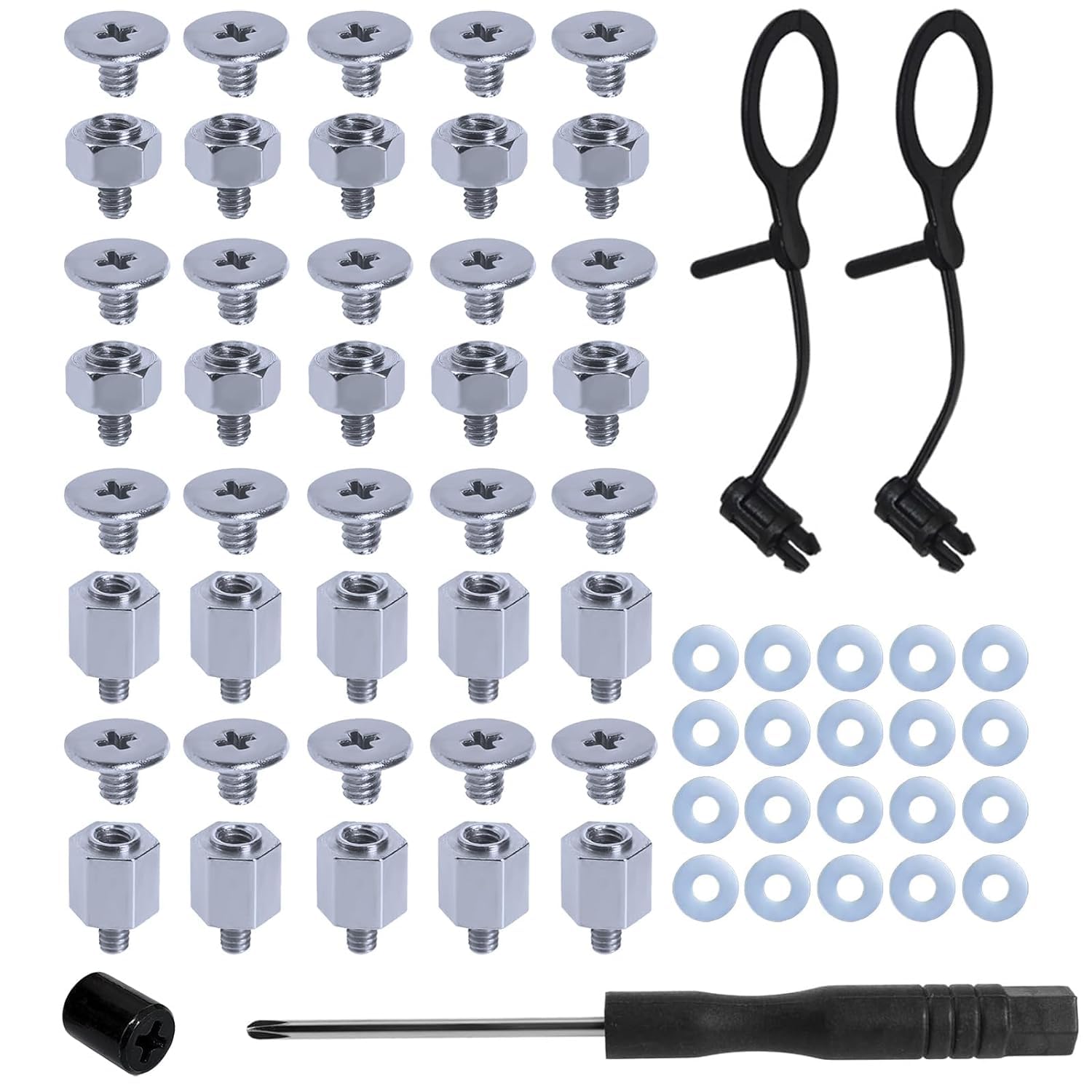 25Pcs PC Motherboard Screws M.2 SSD NVMe Screws Mounting Kit Compatible with ASUS Motherboards with Stud and Screwdriver Computer Parts