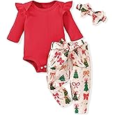 Aalizzwell Preemie Newborn Infant Baby Girls Clothes Ribbed Romper Bodysuit Pants Set Fall Winter Outfits