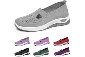 GASUIO 2024 New Women's Woven Breathable Soft Sole Shoes, Upgrade Orthopedic Shoes Outdoor Hiking Mesh Up Knit Stretch Slip on Casual Orthopedic Sneakers for Women