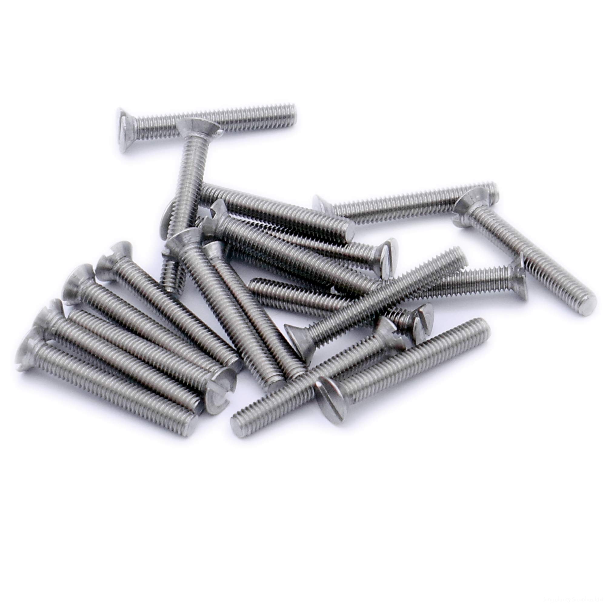 M3 (3mm x 12mm) Slot Countersunk Machine Screw (Bolt) - Stainless Steel (A2) (Pack of 20)