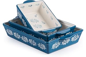 Wisenvoy Baking Dish Ceramic Lasagna Pan Casserole Dish 3-Piece Bakeware Sets Baking Dishes Baking Set Baking Dish Set
