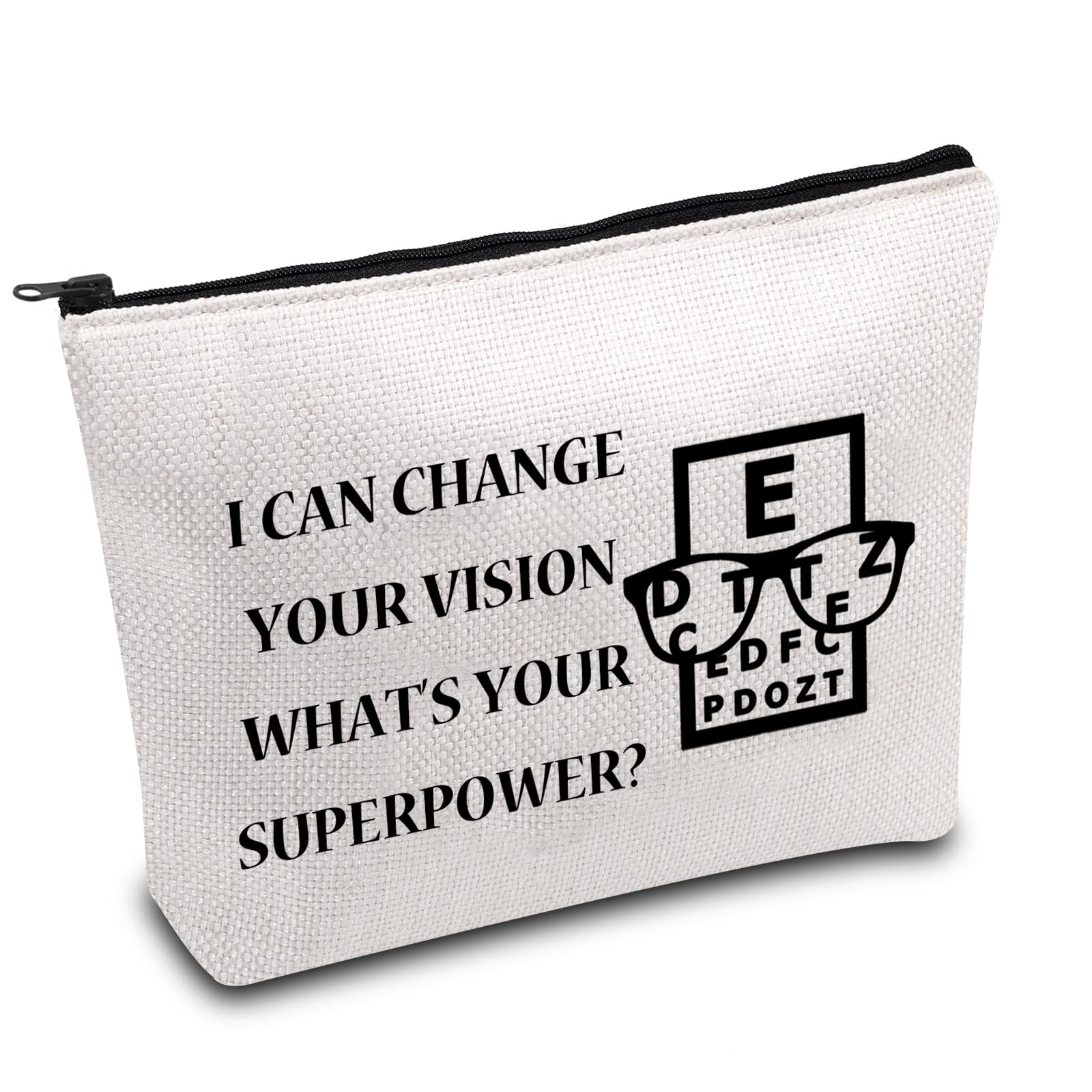 Generic Funny Optometry Gift Cosmetic Bag for Optician, Ophthalmologist, Travel, White