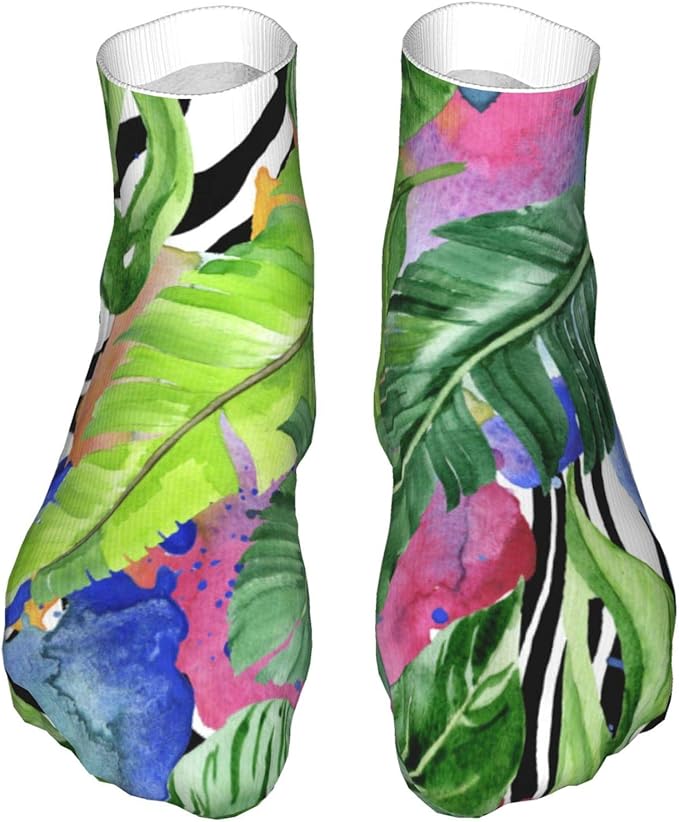 Exotic Tropical Hawaiian Palm Tree Woman Mens Warm Low Sock All